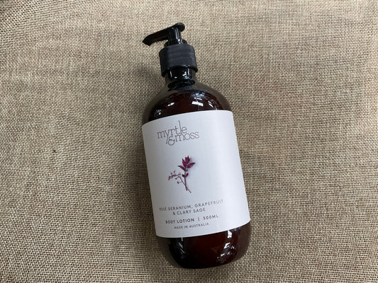 MYRTLE & MOSS BODY LOTION ROSE GERANIUM