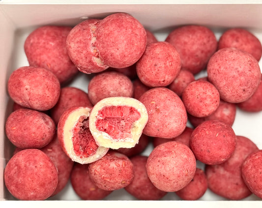 White Chocolate Coated Raspberries